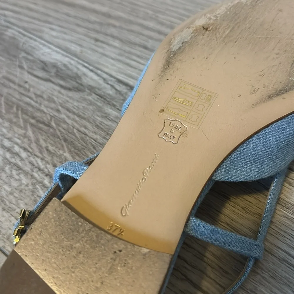 Gianvito Rossi Light Denim Slingback Flats